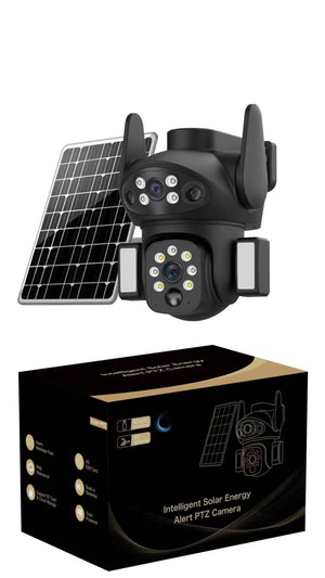 Dual Lens Solar Camera 4K WiFi Outdoor
